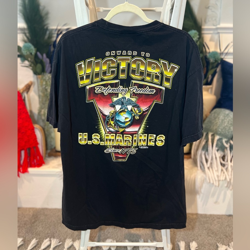 Vintage 7.62 Design Marines T-Shirt Adult XL Onward to Victory Defending Freedom